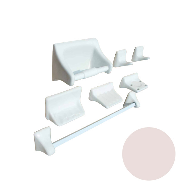 JUEGO DE ACCESORIOS DE CERAMICA ROSA *AGOTAR EXISTENCIAS*