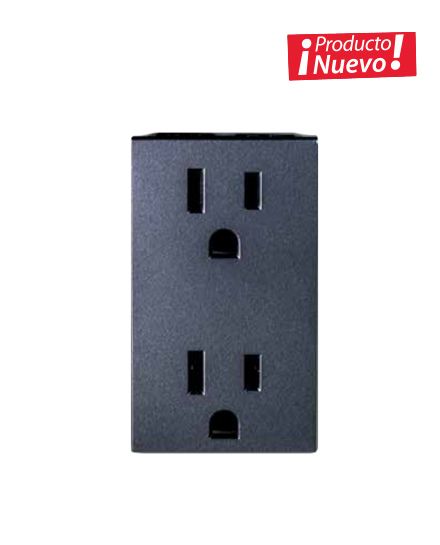 RECEPTACULO POLARIZADO DUPLEX CON TIERRA 3 MODULOS