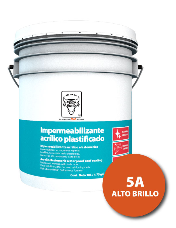 IMPERMEABILIZANTE ACRILICO PLASTIFICADO 5A ROJO ALTO BRILLO 200LTS
