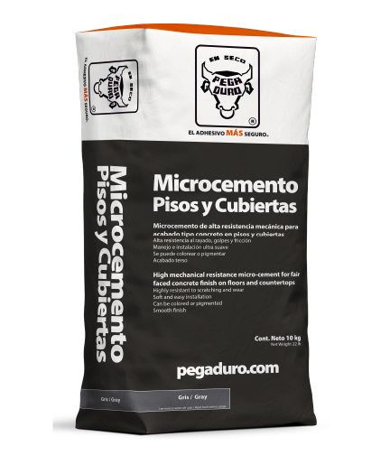 MICROCEMENTO PISO Y CUBIERTA GRIS PEGADURO 10KG