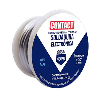 SOLDADURA CONTACT ELECTRoNICA 60Sn/40Pb 1/4lb 1.5mm