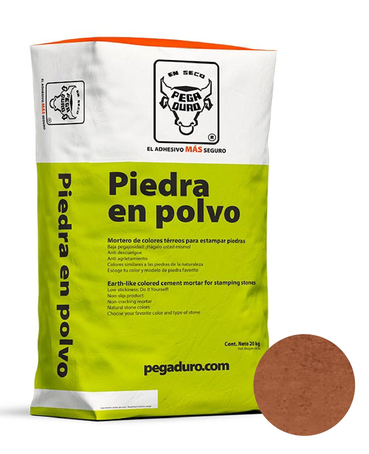 PIEDRA EN POLVO PARA MURO 20KG NARANJA