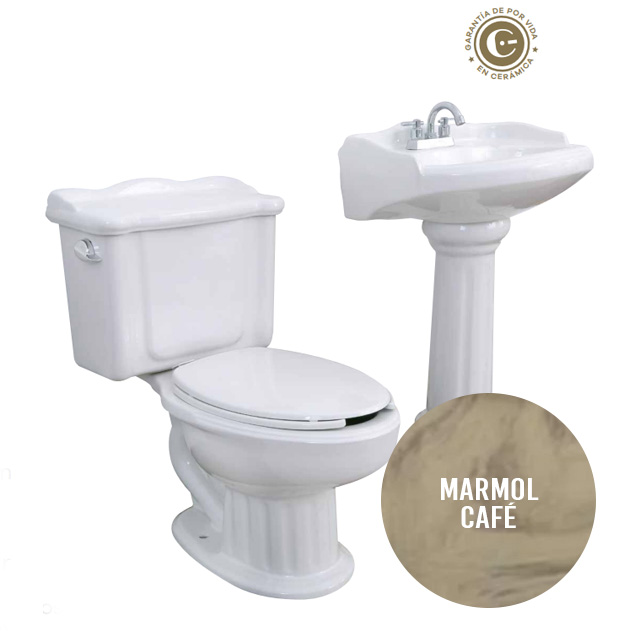 PEDESTAL MODELO ROMANO MARMOL CAFE