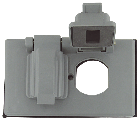PLACA ABS GRIS DUPLEX ATERRIZADO AMERICANO