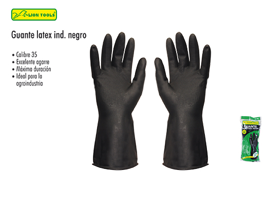 GUANTE LATEX NEGRO GRANDE INDUSTRIAL LION TOOLS