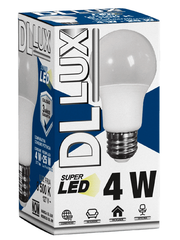 FOCO DL LUX 4W TIPO A LED A BULBO