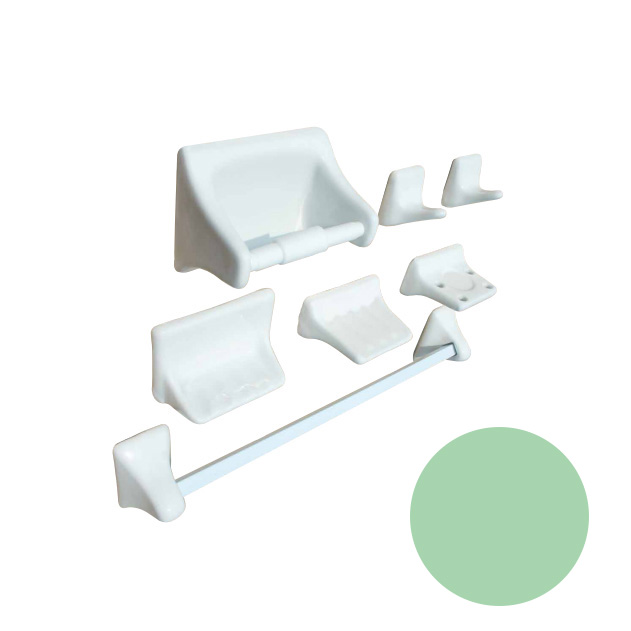 JUEGO DE ACCESORIOS DE CERAMICA VERDE AGUA *AGOTAR EXISTENCIAS*