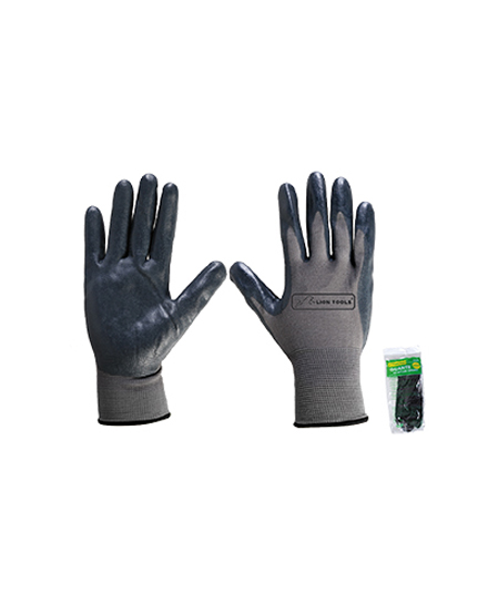 GUANTE PALMA NITRILO NEGRO GRANDE LION TOOLS
