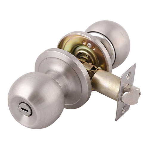 CERRADURA BARZA TUBULAR RANURA-BOTON ACERO INOX.