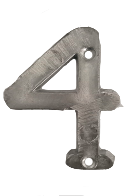 NUMERO DE ALUMINIO SATINADO 4