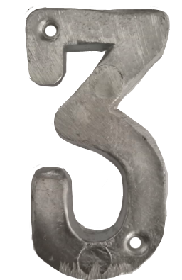 NUMERO DE ALUMINIO SATINADO 3