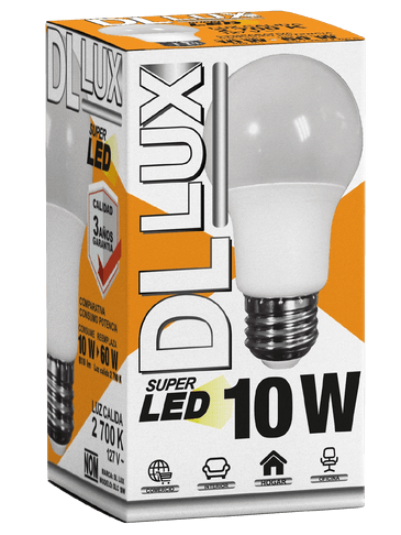 FOCO DL LUX 10W LUZ CALIDA TIPO A LED A BULBO