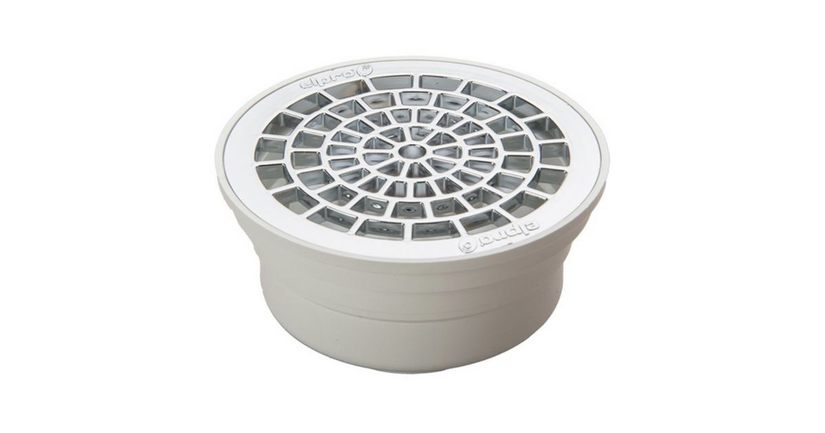 COLADERA REDONDA UNIVERSAL REGILLA CROMADA SIN TAPETE   Modelo: CD-23