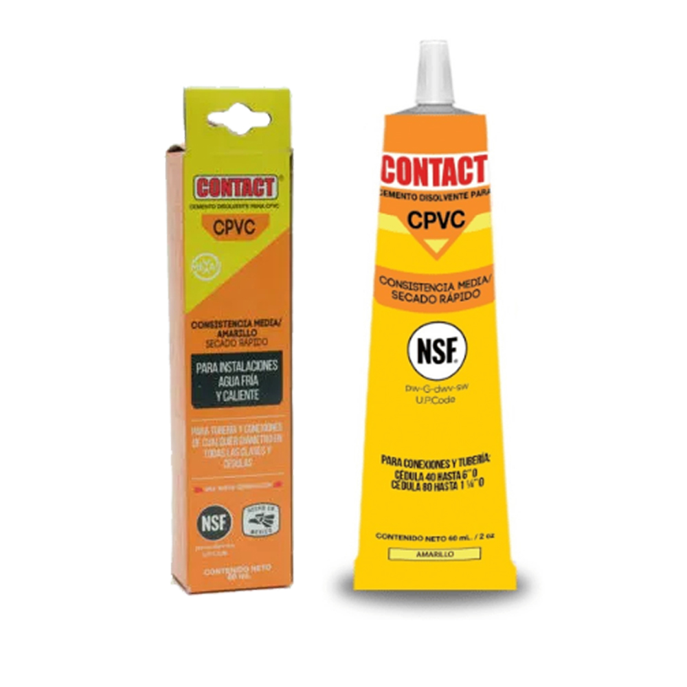 CEMENTO PARA CPVC CONTACT DE TUBO 60 ML CON CAJA