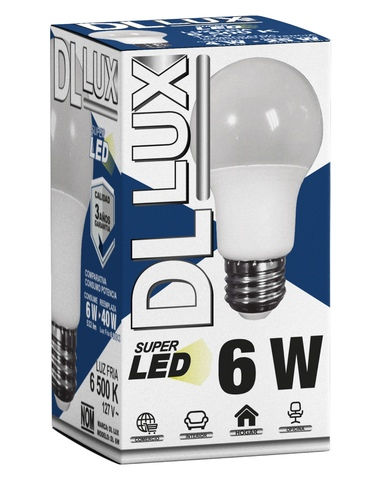 FOCO DL LUX 6W TIPO A LED A BULBO