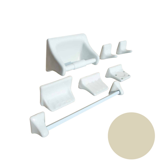 JUEGO DE ACCESORIOS DE CERAMICA BEIGE *AGOTAR EXISTENCIAS*