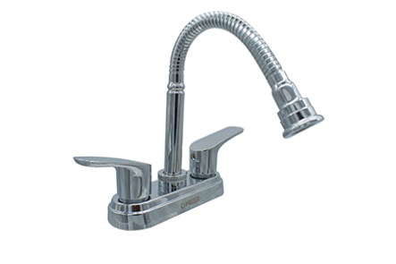 MEZCLADORA FLEXIBLE P/LAVABO CUERPO ZINC/MAN. PLASTICOS  Modelo: MZL4212F