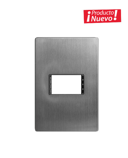 PLACA 1 MODULO ACERO INOX. CHASIS METALICO
