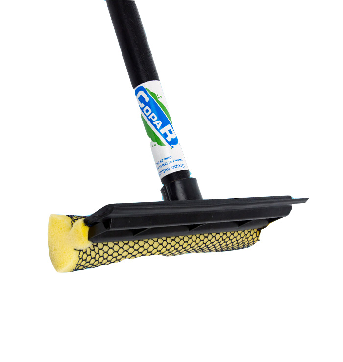 JALADOR CON ESPONGA AUTOMOVIL 20CM ANCHO, BASTON MADERA 50CM