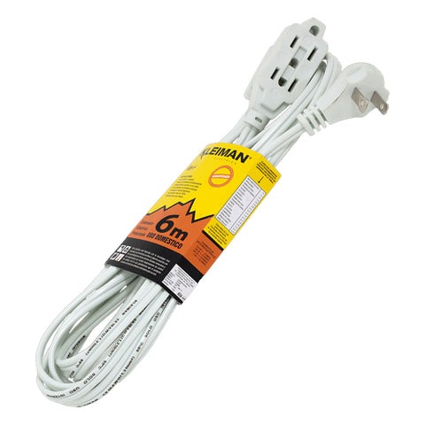 EXTENSION TRIPLE BLANCA 10 MTS 127V 7A   Modelo: EXT-007