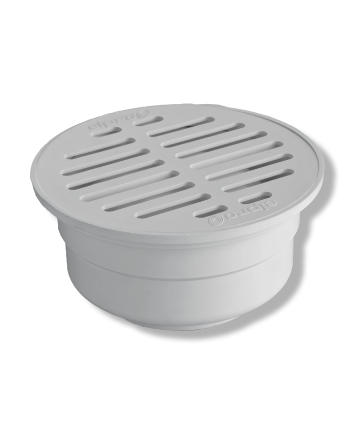 COLADERA REDONDA UNIVERSAL REJILLA BLANCA SIN TAPETE Modelo: CD-09A