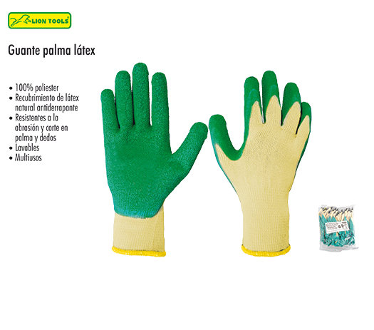 GUANTE PALMA DE LATEX GRANDE LION TOOLS