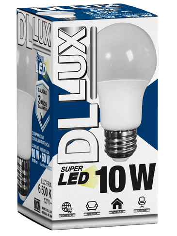 FOCO DL LUX 10W LUZ FRIA INDIVIDUAL TIPO A LED A BULBO
