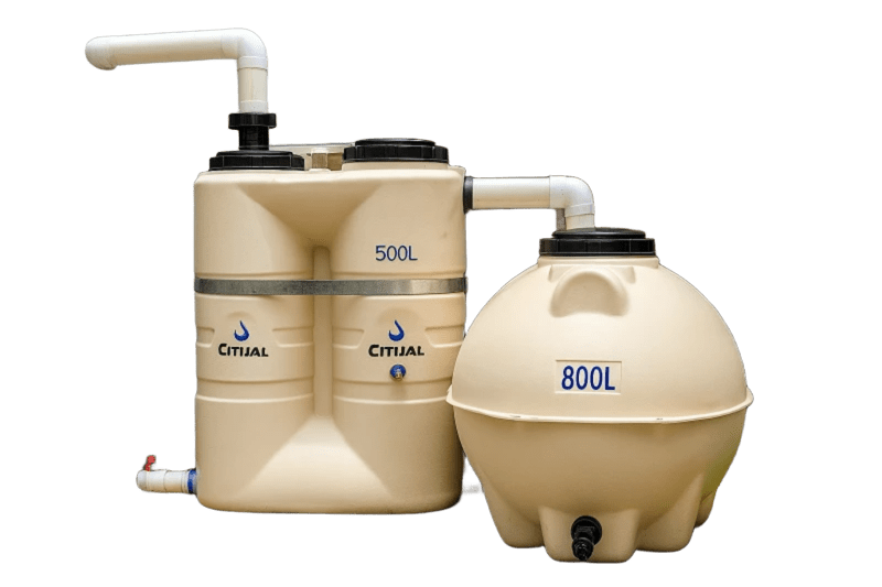 CAPTADOR DE AGUA DE LLUVIA 500 LTS