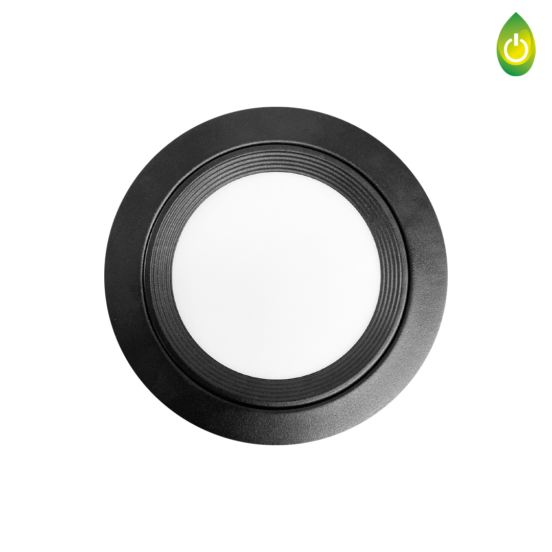 PANEL EMPOTRADO LED REDONDO 12W COLOR NEGRO